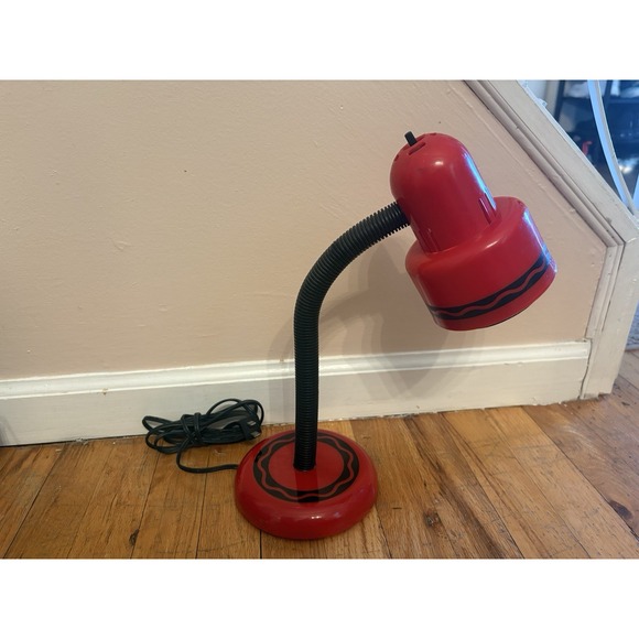 Vintage 1980s‎ Crayola Red Crayon Desk Lamp Adjustable Gooseneck-tested Working - Picture 3 of 5